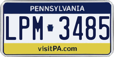 PA license plate LPM3485