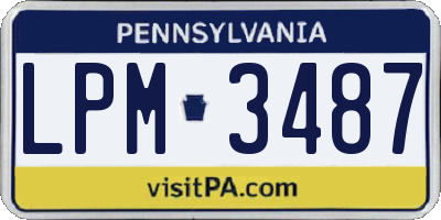 PA license plate LPM3487