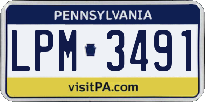 PA license plate LPM3491