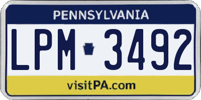 PA license plate LPM3492