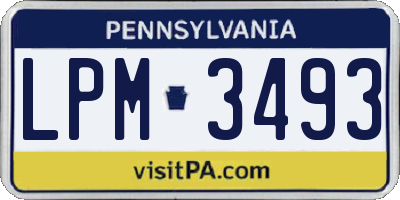 PA license plate LPM3493