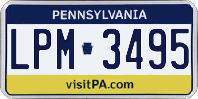 PA license plate LPM3495