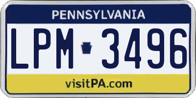 PA license plate LPM3496