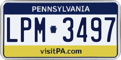 PA license plate LPM3497