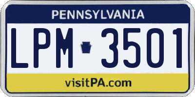 PA license plate LPM3501