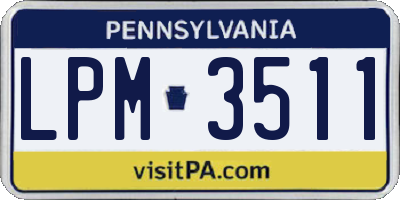 PA license plate LPM3511