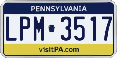 PA license plate LPM3517