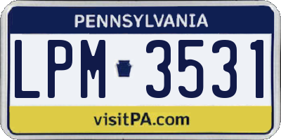 PA license plate LPM3531