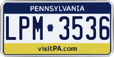 PA license plate LPM3536