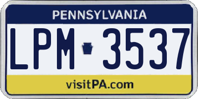 PA license plate LPM3537