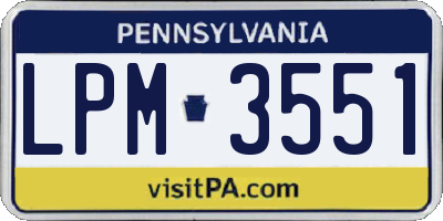 PA license plate LPM3551