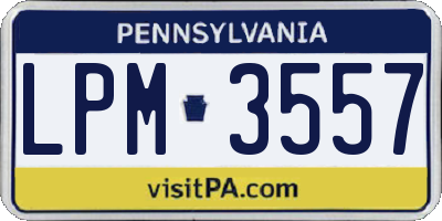 PA license plate LPM3557