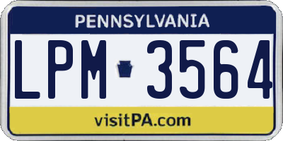 PA license plate LPM3564