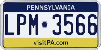 PA license plate LPM3566
