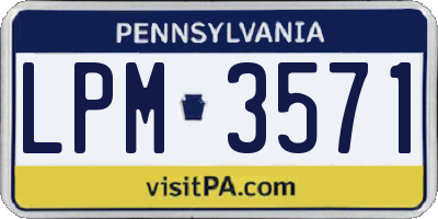 PA license plate LPM3571
