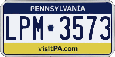 PA license plate LPM3573