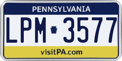 PA license plate LPM3577