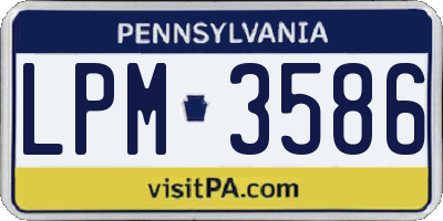PA license plate LPM3586