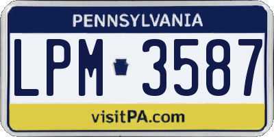 PA license plate LPM3587