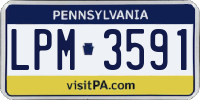PA license plate LPM3591