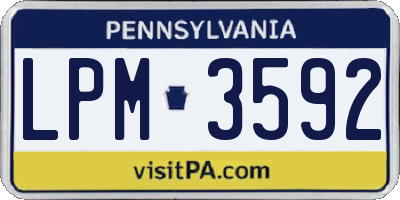 PA license plate LPM3592