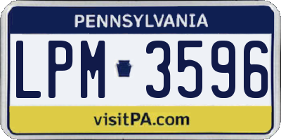 PA license plate LPM3596
