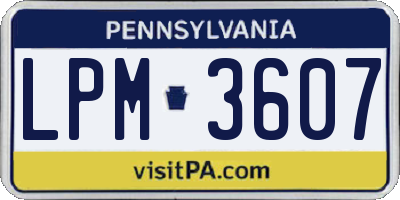 PA license plate LPM3607
