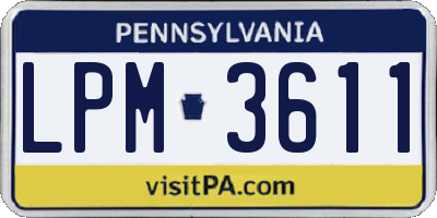 PA license plate LPM3611