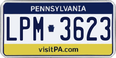 PA license plate LPM3623