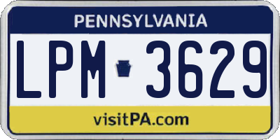 PA license plate LPM3629