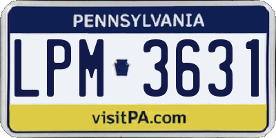 PA license plate LPM3631