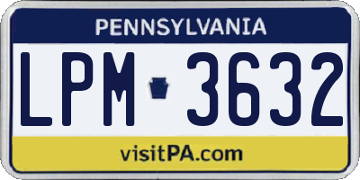 PA license plate LPM3632