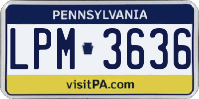 PA license plate LPM3636