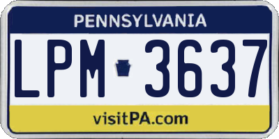PA license plate LPM3637