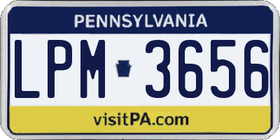 PA license plate LPM3656