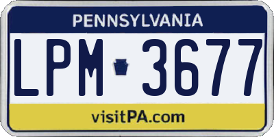 PA license plate LPM3677