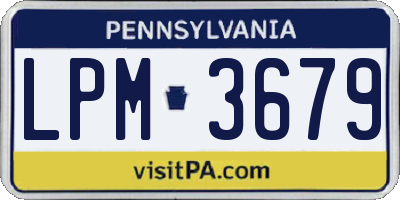 PA license plate LPM3679
