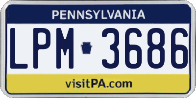 PA license plate LPM3686