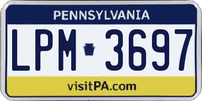 PA license plate LPM3697