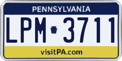 PA license plate LPM3711