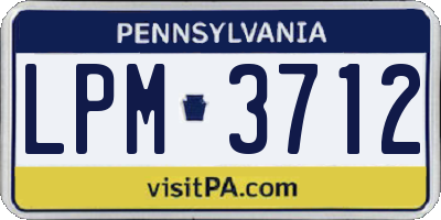 PA license plate LPM3712