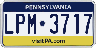 PA license plate LPM3717