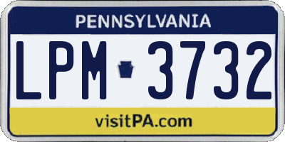 PA license plate LPM3732