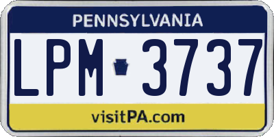 PA license plate LPM3737
