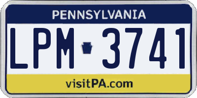PA license plate LPM3741