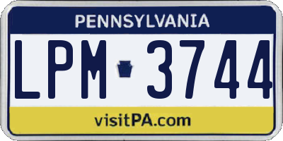 PA license plate LPM3744