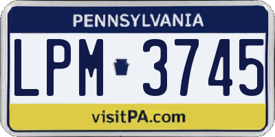 PA license plate LPM3745