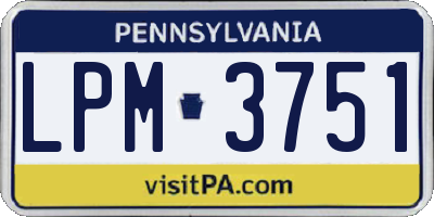 PA license plate LPM3751