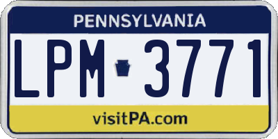 PA license plate LPM3771