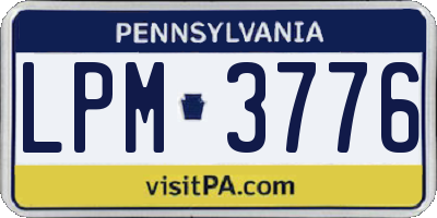 PA license plate LPM3776